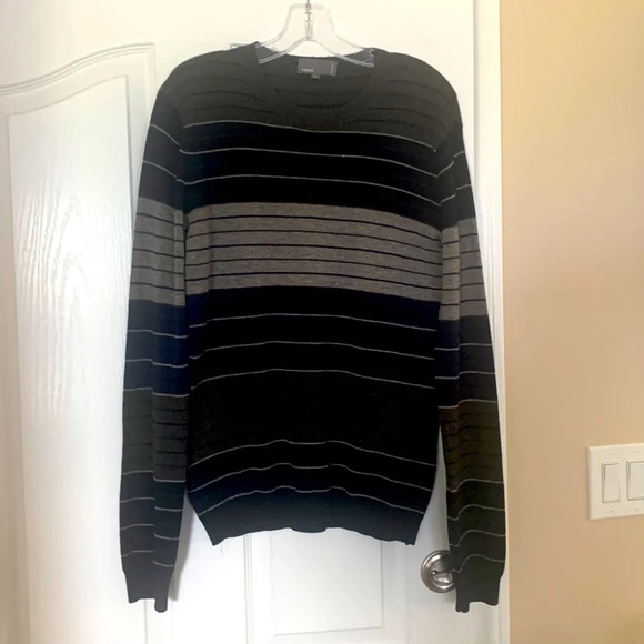Mens Vince size L wool/cashmere blend striped sweater in perfect condition - Picture 1 of 5